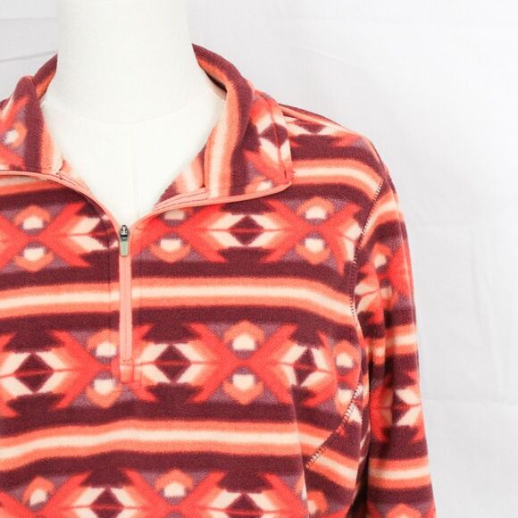 Eddie Bauer Women’s Quest Plush 1/4 Zip Fleece Aztec Print Large - Picture 2 of 7